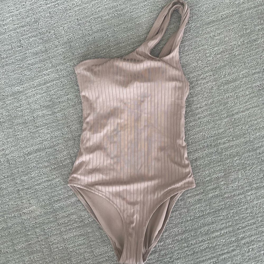 Aerie one piece one shoulder cut out swimsuit.